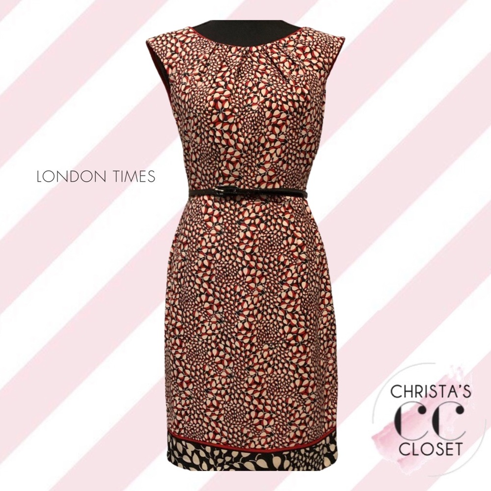 London Times Sleeveless Sheath Dress